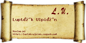 Lupták Ulpián névjegykártya